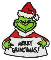Merry Grinchmas embroidery design