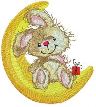 Resting on the moon embroidery design