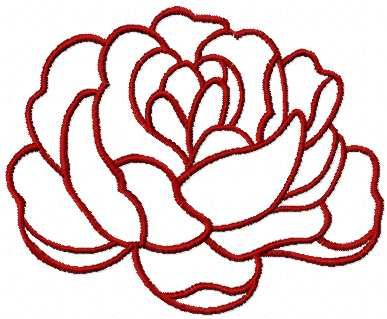 Red rose free embroidery design 6