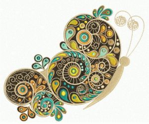 Fancy butterfly embroidery design
