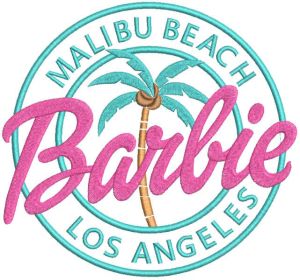 Barbie Malibu beach Los Angeles embroidery design