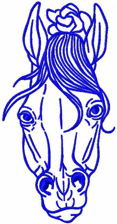 Blue horse free embroidery design