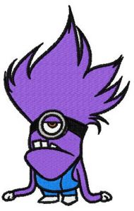 Purple Minion embroidery design