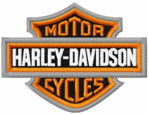 Harley Davidson classic logo embroidery design