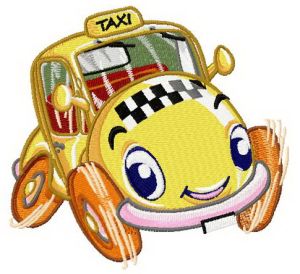 Willy the taxi embroidery design