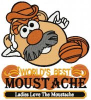 World's best moustache embroidery design