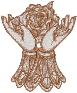 Rose hands embroidery design