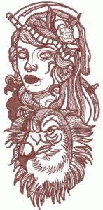 Harbinger of death embroidery design