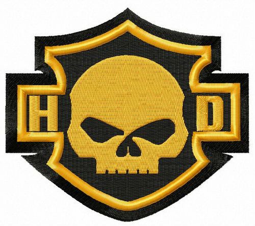 Harley-Davidson skull logo machine embroidery design