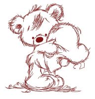 Teddy bear with heart pillow 2 embroidery design