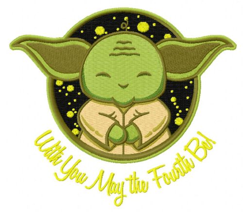 Cute Yoda machine embroidery design