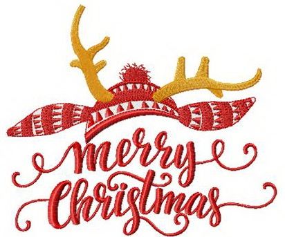 Funny Merry Christmas machine embroidery design