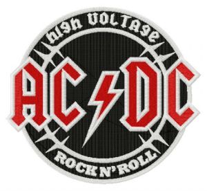 AC/DC round logo embroidery design