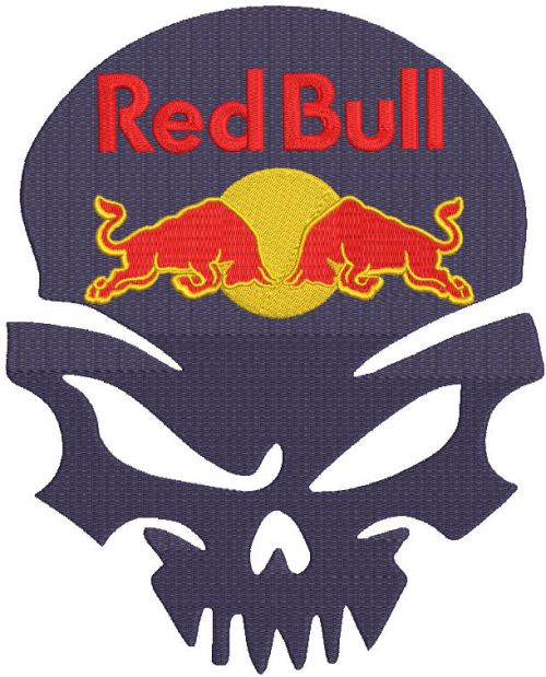 Red Bull Calavera embroidery design