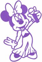 Minnie Elvis one colored embroidery design