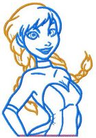 Anna dancing applique embroidery design