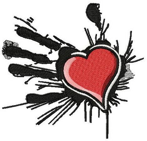 Heart in the palm of your hand 2 machine embroidery design