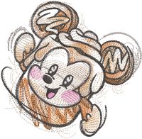 Mickey Mouse chocolate embroidery design