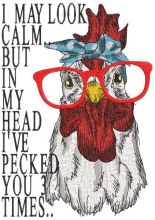 Pecked you 3 times embroidery design