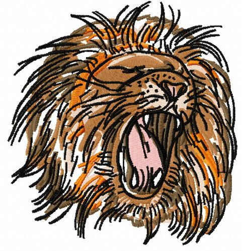 Lion 5 machine embroidery design