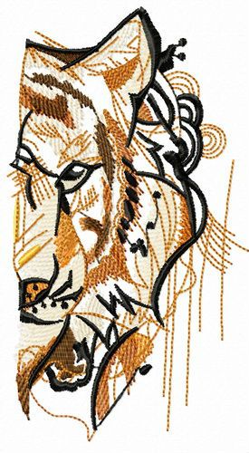 Striped predator's muzzle machine embroidery design
