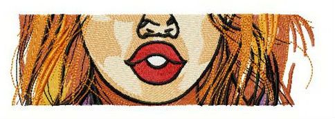 Teen's lips machine embroidery design