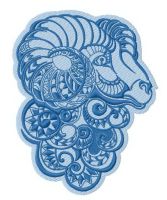 Ram embroidery design