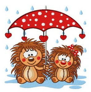 Hedgehog's polka dot style embroidery design