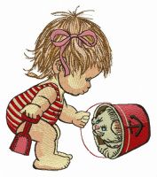 Hide and seek embroidery design