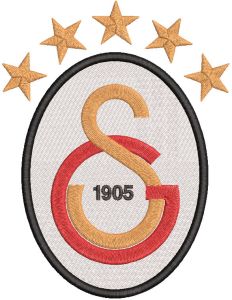 Galatasaray S.K. five star logo embroidery design