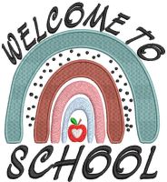 Welcome to school boho style embroidery design