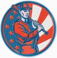 Baseball badge embroidery design