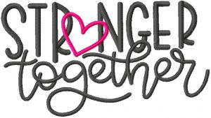 Stranger together embroidery design
