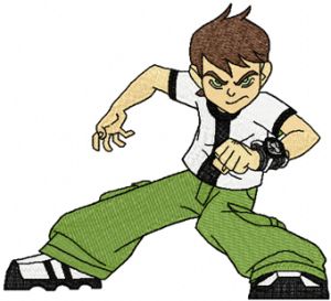 Ben 10 protects embroidery design