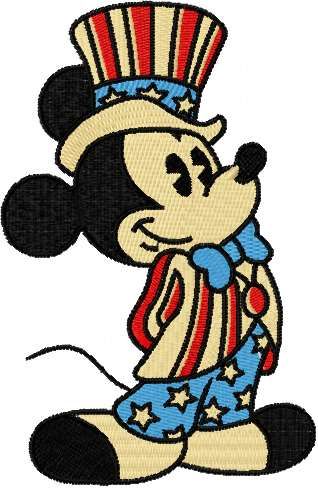 Mickey Mouse patriotic costune embroidery design