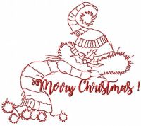 Christmas scarf and hat free machine embroidery design
