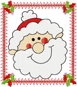 Santa Happy face embroidery design