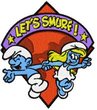 Lets Smurf!  embroidery design
