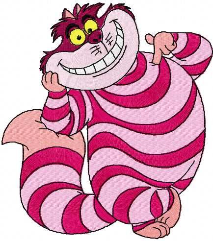 Cheshire cat embroidery design 16