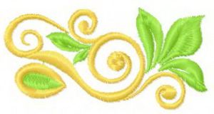 Vignette with leaves embroidery design
