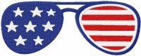 Patriotic sunglasses embroidery design