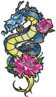 Dragon lily embroidery design