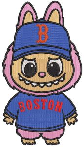 Labubu Boston Red Sox embroidery design