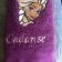 Purle bath towel with embroidered Elsa