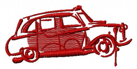London car machine embroidery design