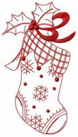 X-mas sock embroidery design
