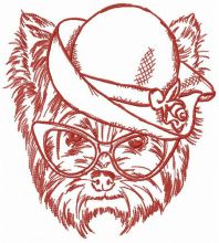 Stylish terrier embroidery design