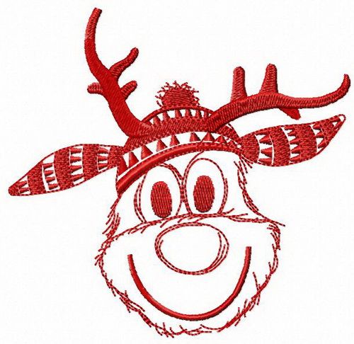 Very happy deer machine embroidery design