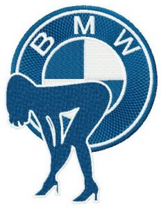 Auto sexy girl logo embroidery design