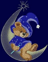 Teddy Bear Wizard embroidery design